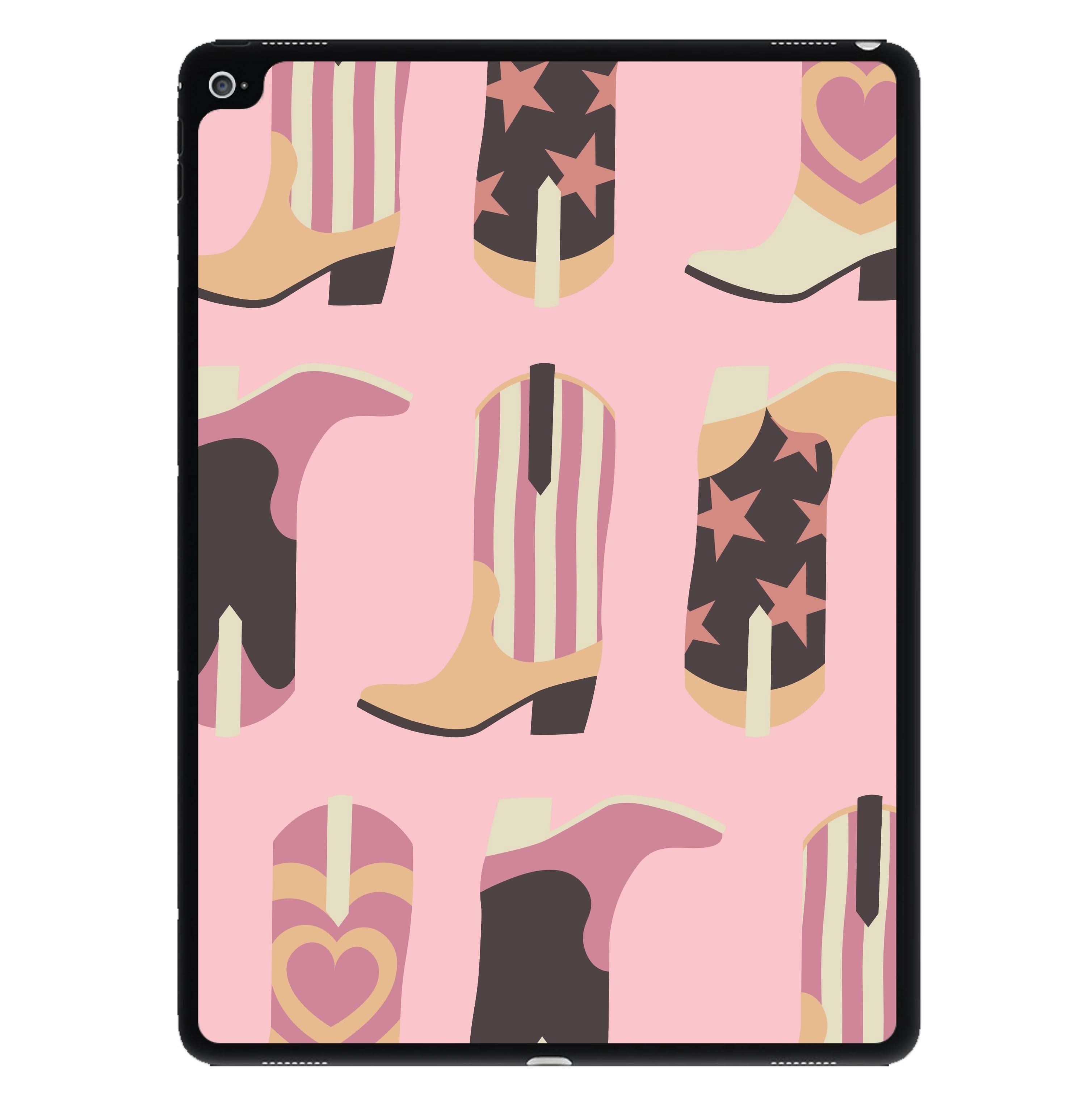 Dusty Pink Cowboy Boots Pattern iPad Case