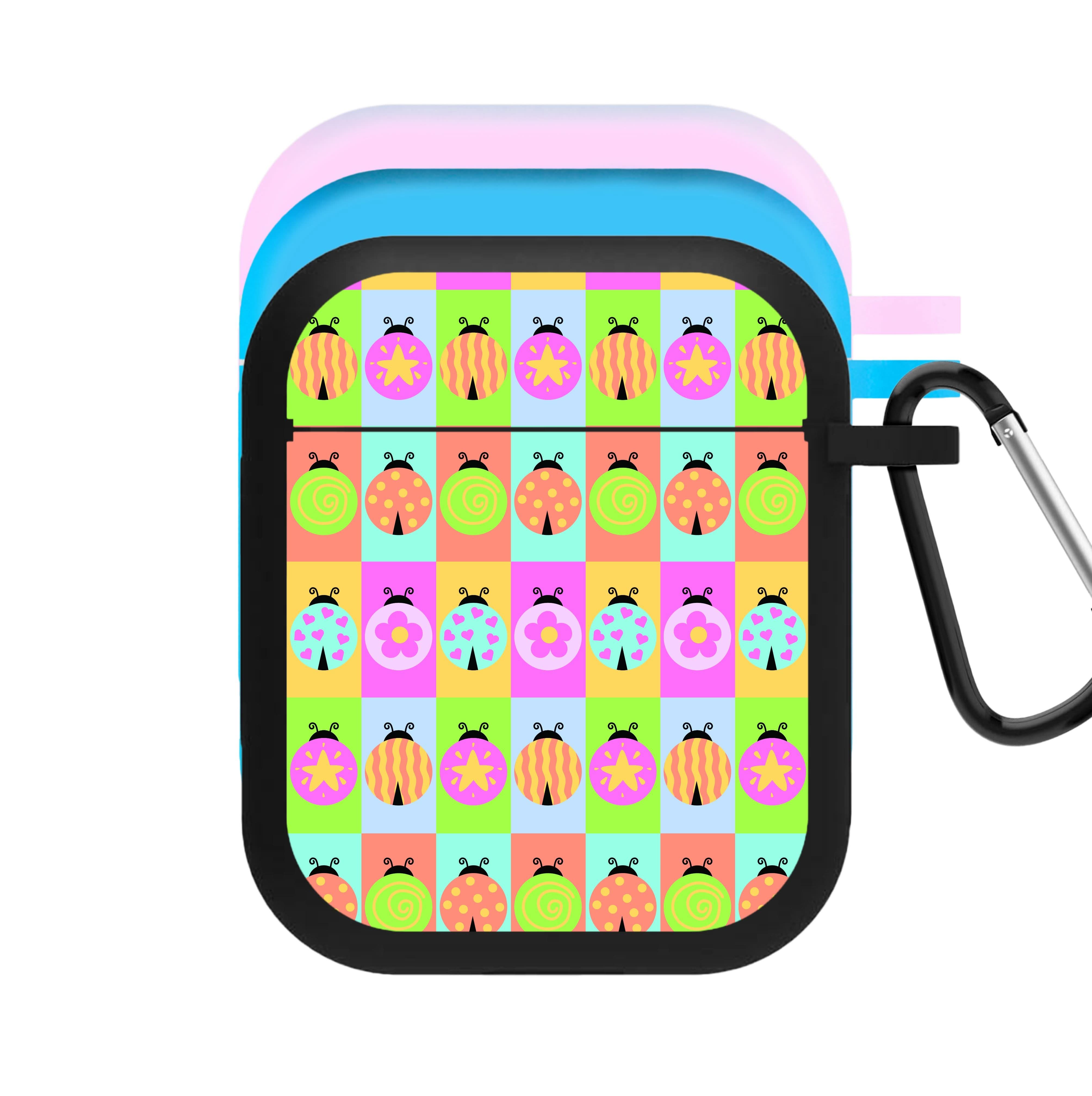 Cartoon Ladybugs Colourful Pattern AirPods Case
