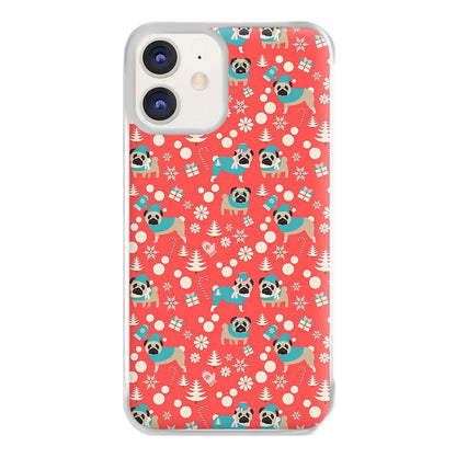 Christmas Pug Pattern Phone Case