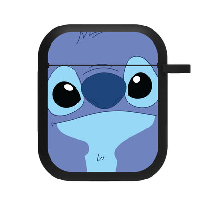 Blue Alien Face AirPods Case