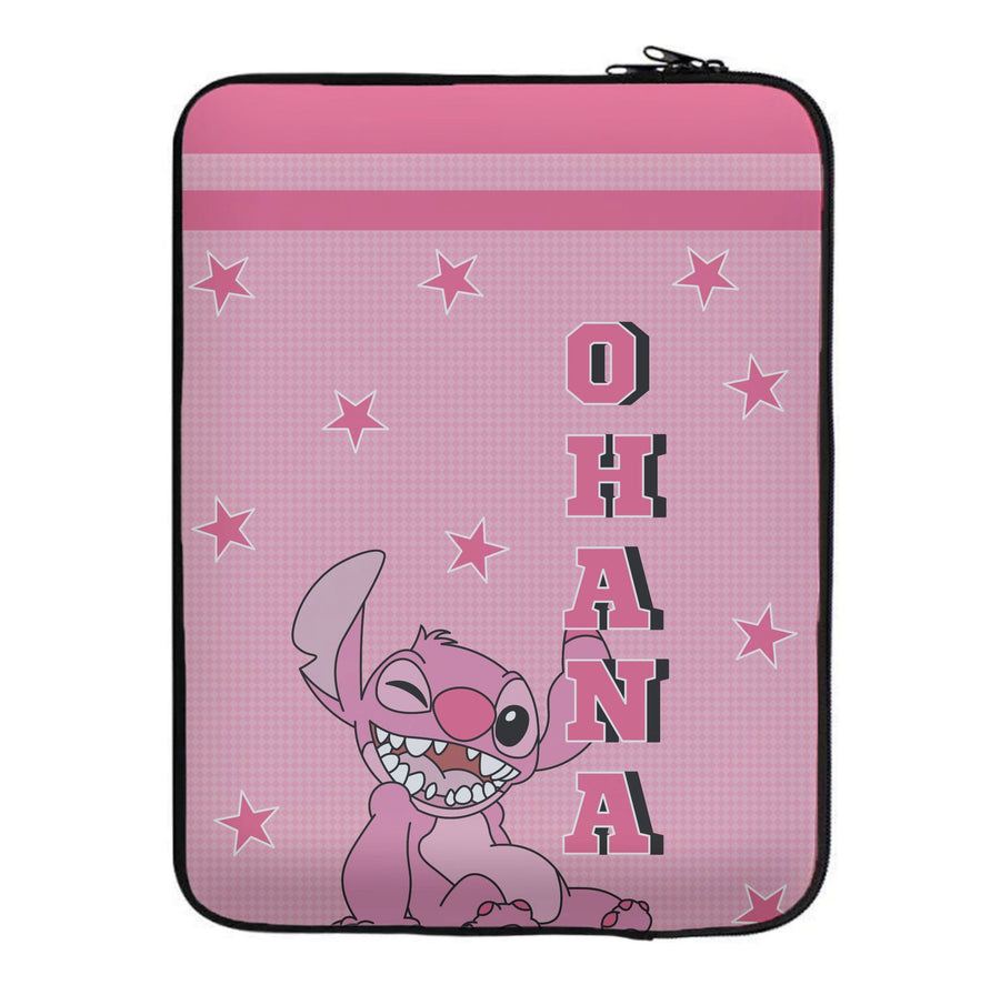 Pink Alien Ohana Laptop Sleeve