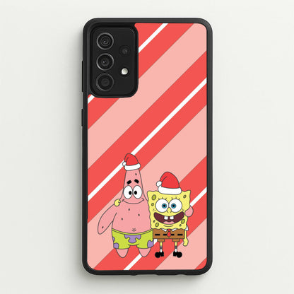 Cartoon Sponge And Starfish Christmas Hats Galaxy A52 / A52s Case