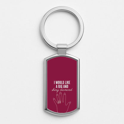 Shiny Diamond Silver Metal Keyring