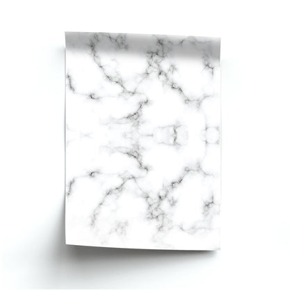 White Marbled  Poster
