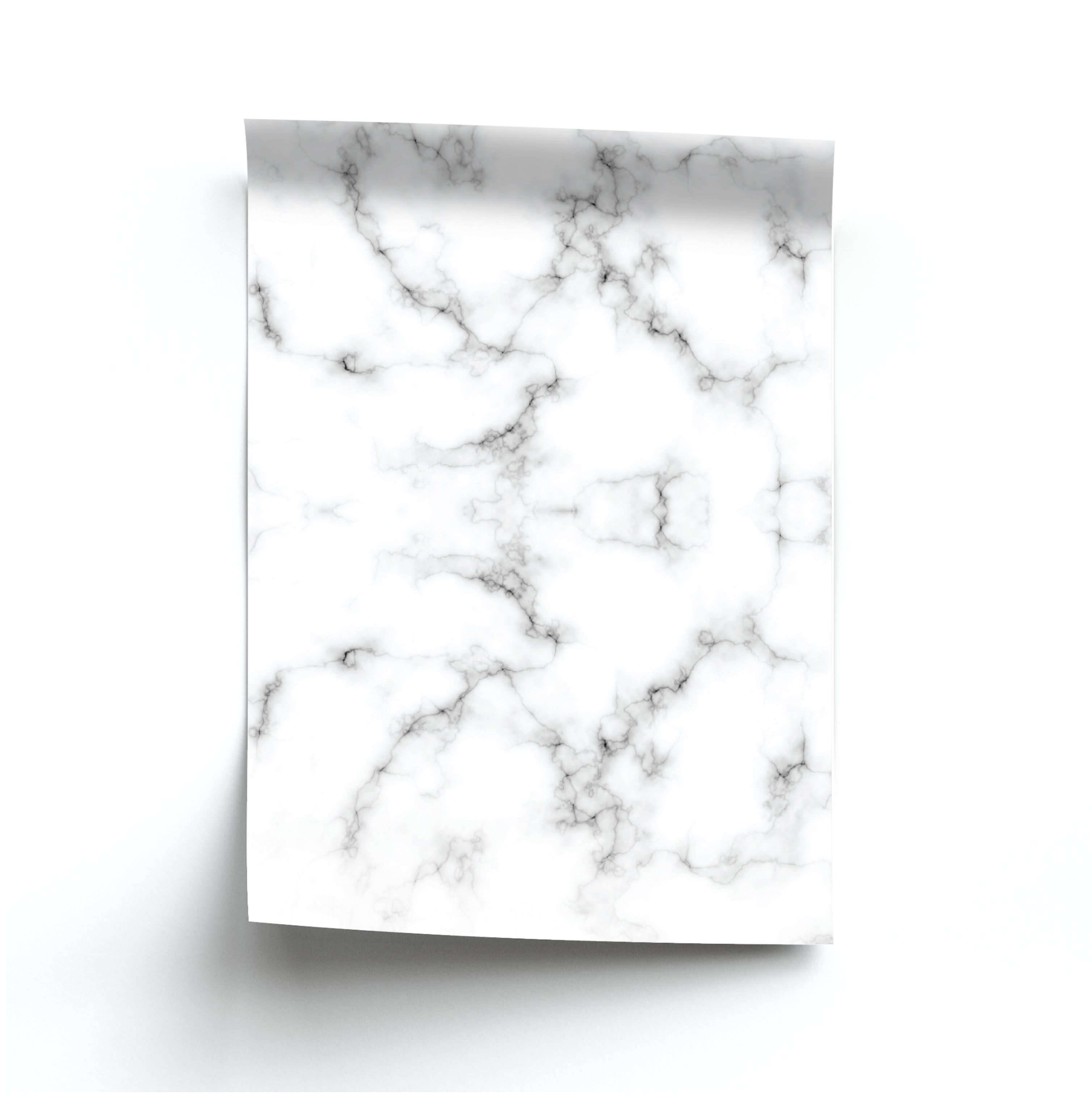 White Marbled  Poster