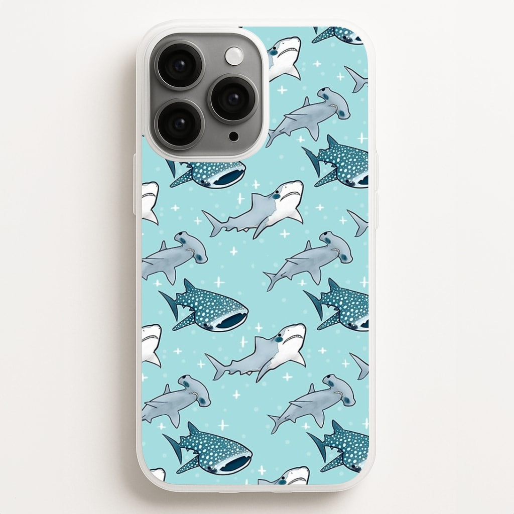 Shark Pattern Phone Case for iPhone, Samsung Galaxy and Google Pixel