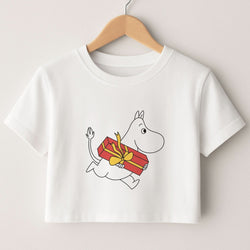 Red Present Moom Crop Top