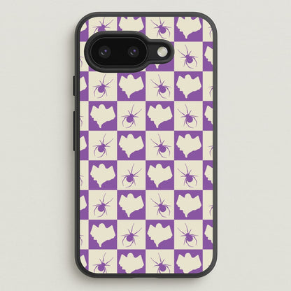 Spiders And Ghosts Checkered Pattern I Google Pixel 9a Case