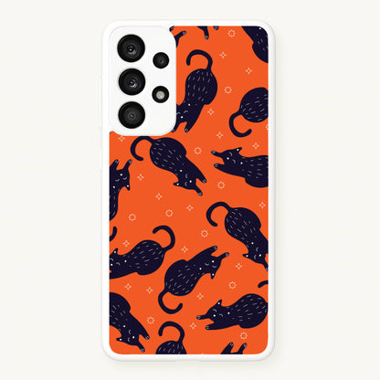 Black Cats And Stars Pattern Galaxy A53 Case