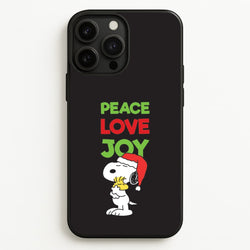 Peace, Love, Joy Christmas Cartoon Beagle iPhone 13 Pro Max Case