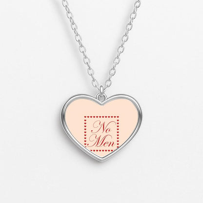 No Men Heart Necklace