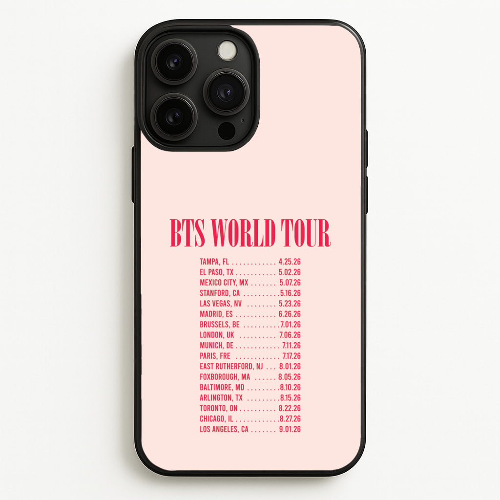 K-Pop Band World Tour List 2026 iPhone 13 Pro Case