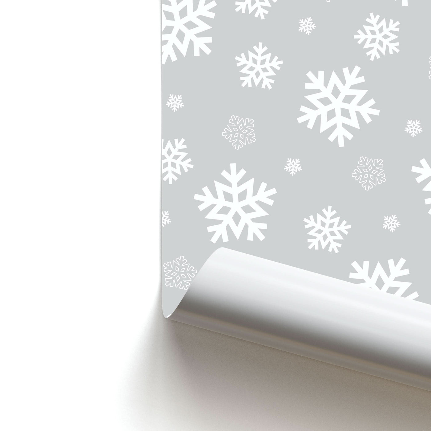 Grey Snowflake Pattern Poster