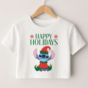 Cute Blue Alien Elf Crop top 1
