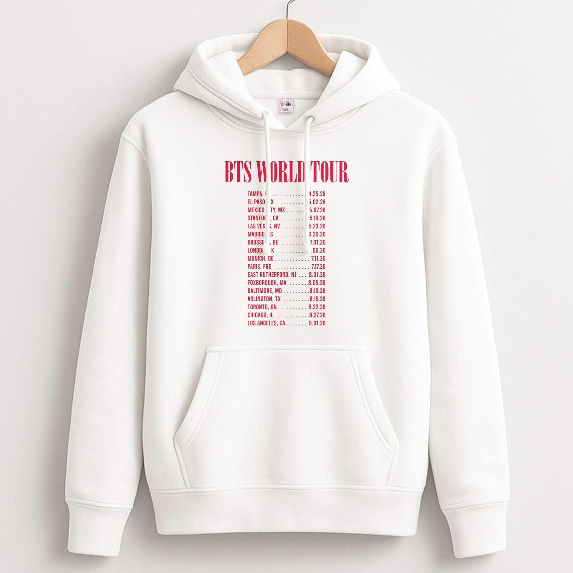 K-Pop Band World Tour List 2026 Hoodie