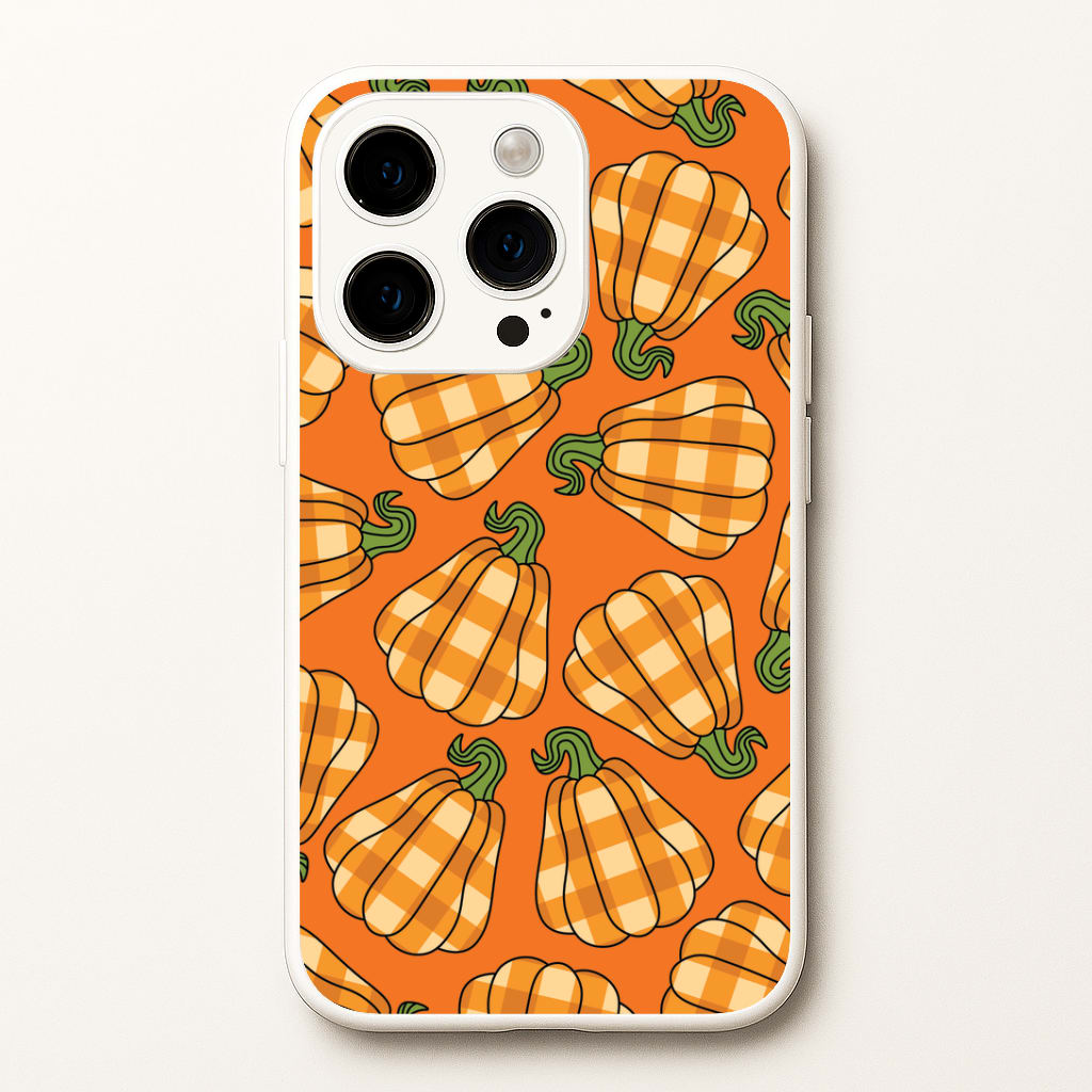 Tartan Pumpkins Pattern iPhone 14 Pro Case