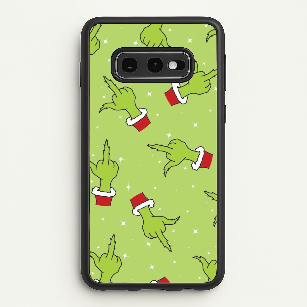 Green Middle Finger Christmas Pattern Galaxy S10e Case