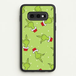 Green Middle Finger Christmas Pattern Galaxy S10e Case