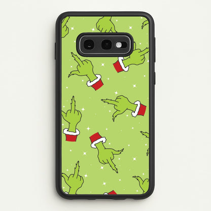 Green Middle Finger Christmas Pattern Galaxy S10e Case