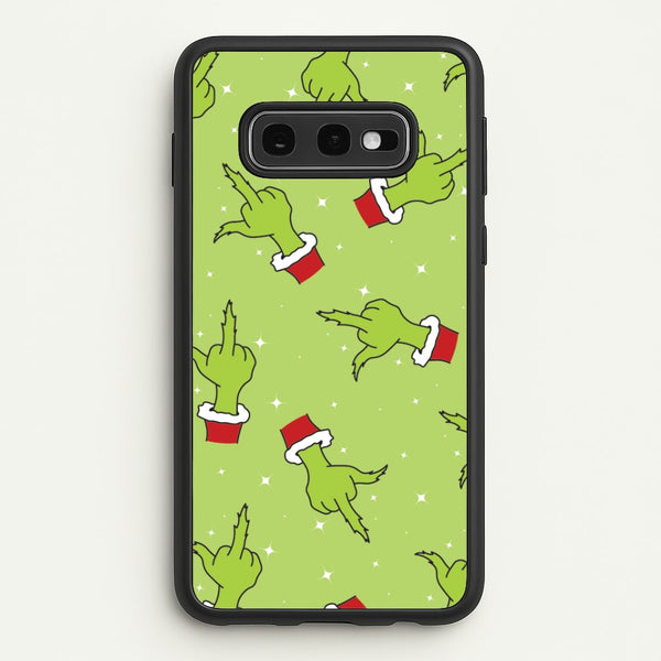 Green Middle Finger Christmas Pattern Galaxy S10e Case