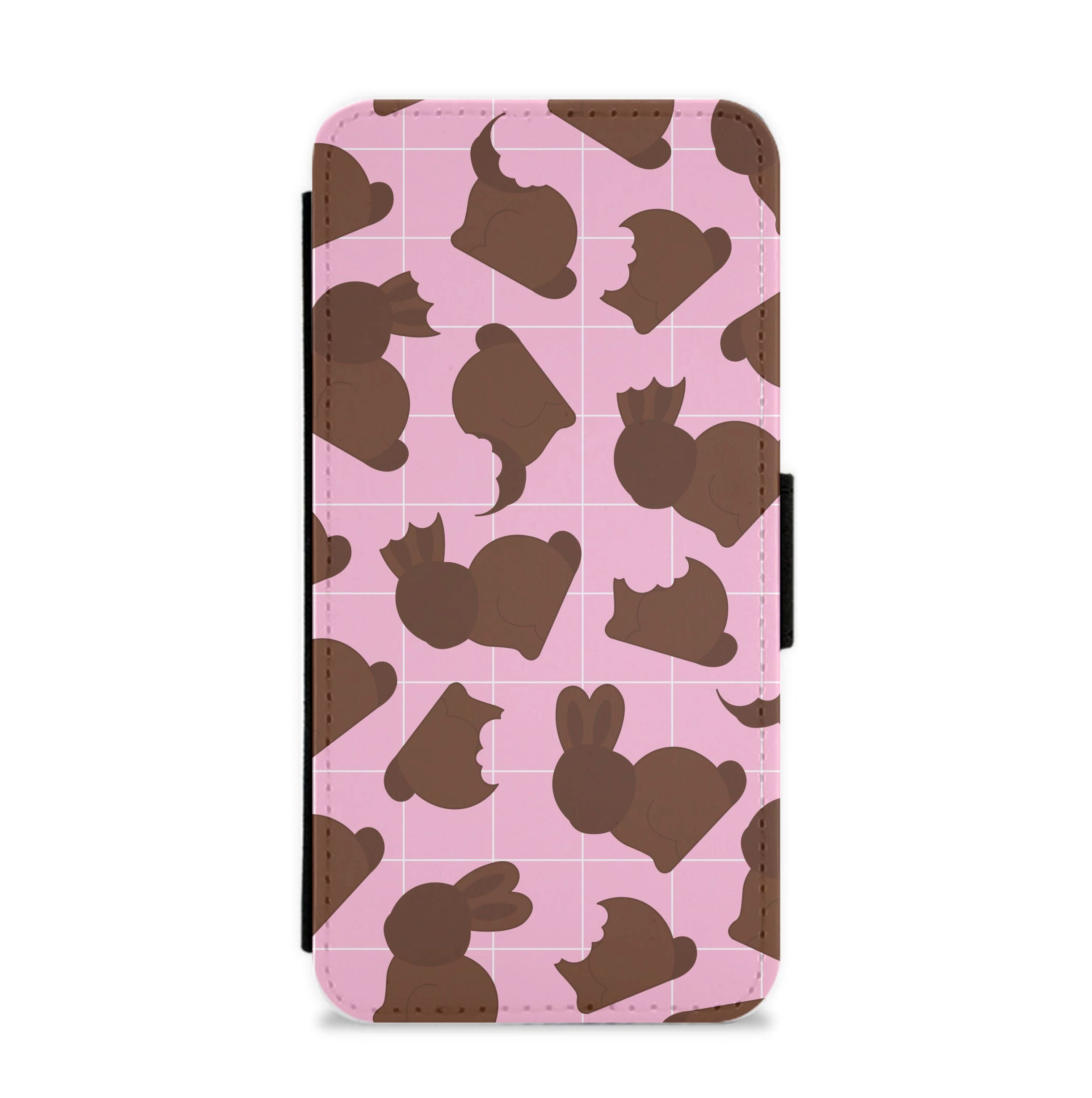 Chocolate Easter Bunny Pattern Flip / Wallet Phone Case