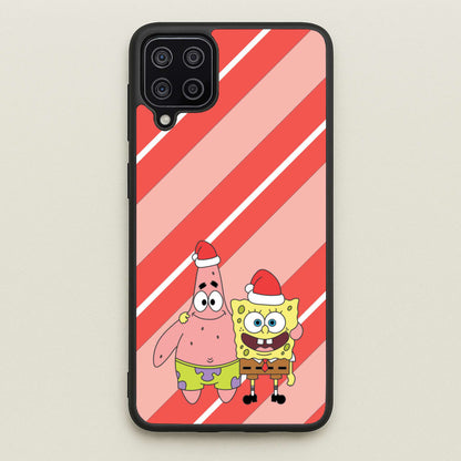 Cartoon Sponge And Starfish Christmas Hats Galaxy A12 Case