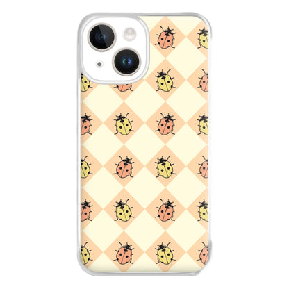Argyle Ladybugs Pattern iPhone 14 Case