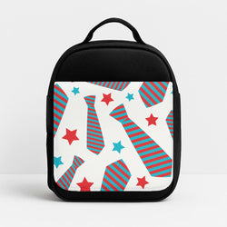 Tie And Stars Pattern Insulated Lunch Bag