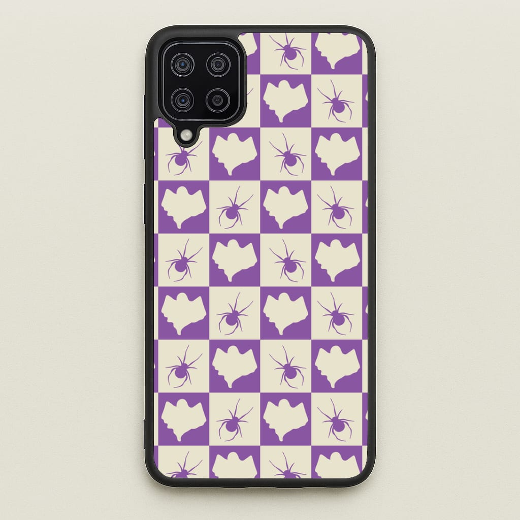 Spiders And Ghosts Checkered Pattern I Galaxy A12 Case