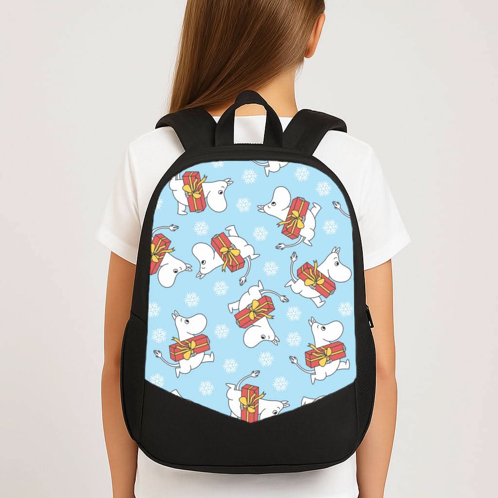 Present And Snowflakes Moom Pattern School Bag