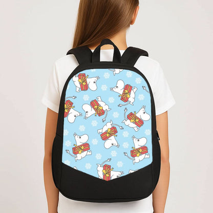Present And Snowflakes Moom Pattern School Bag