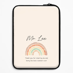 Biege Personalised Teacher Rainbow  Universal Laptop Sleeve