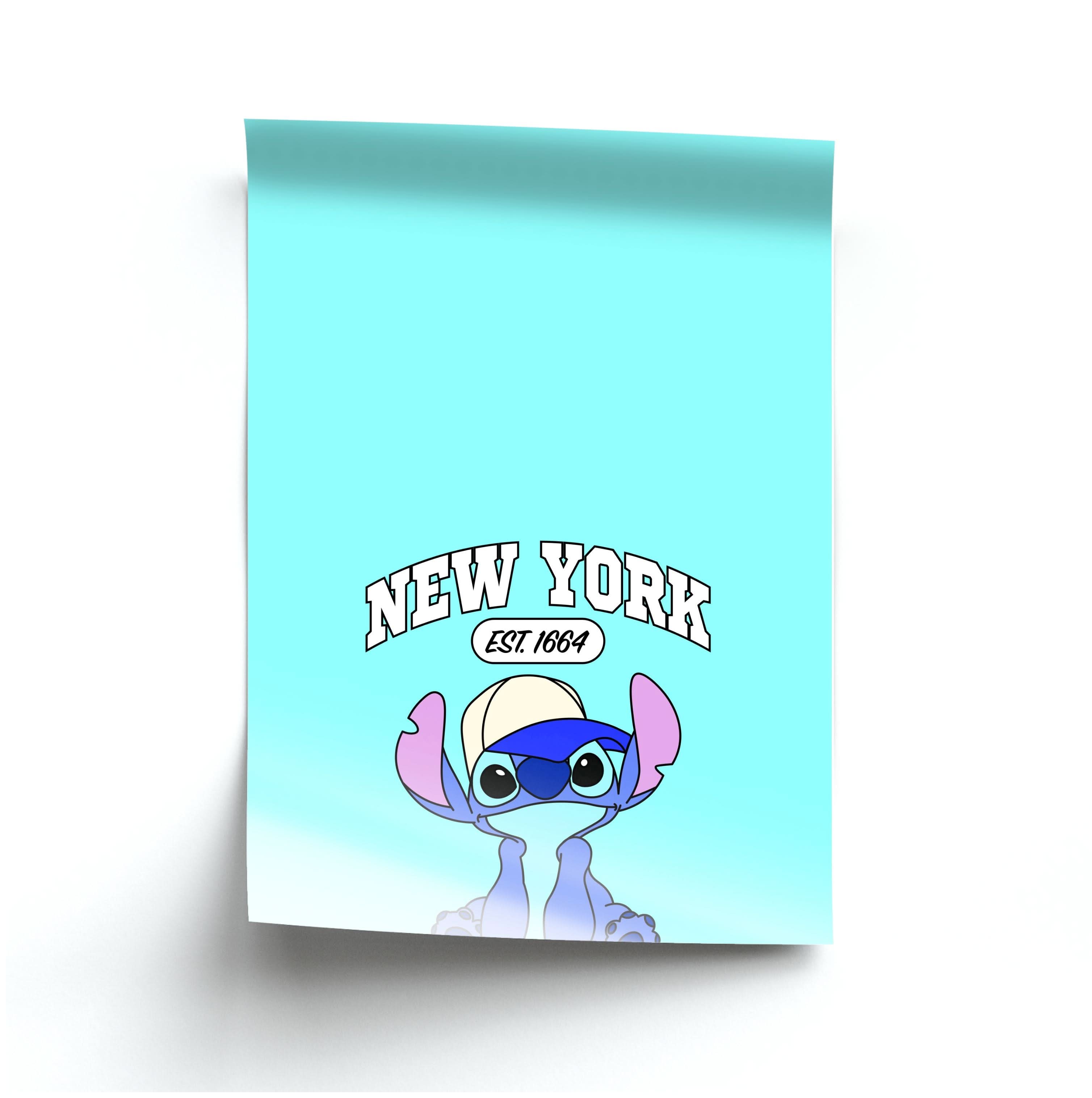 New York Blue Alien Poster