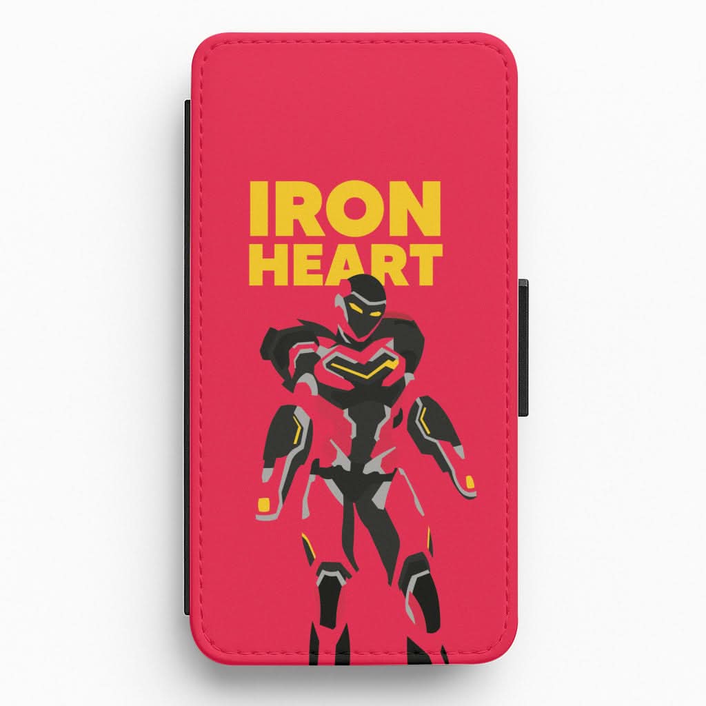 Metal Heart Hero Standing Flip / Wallet Phone Case