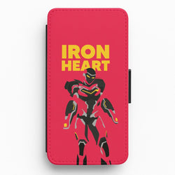 Metal Heart Hero Standing Flip / Wallet Phone Case