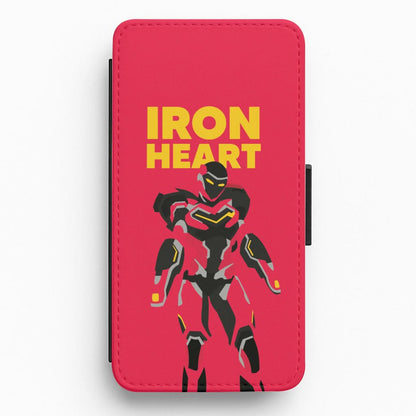 Metal Heart Hero Standing Flip / Wallet Phone Case