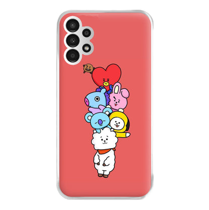 Red BT21 - RJ, Mang, Koya, Chimmy, Cooky, Shooky, Tata - K Pop Phone Case