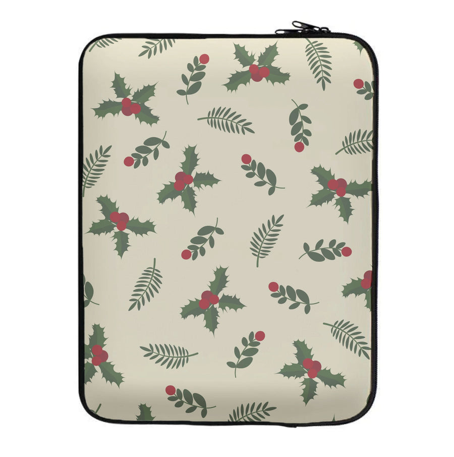 Holly Green Pattern Laptop Sleeve