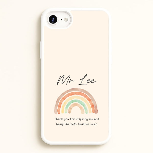 Biege Personalised Teacher Rainbow  iPhone 6 / 7 / 8 / SE Case