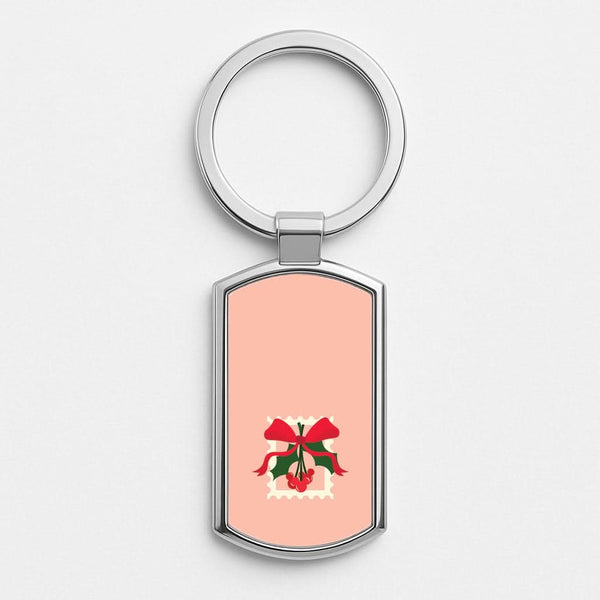 Cartoon Mouse Holly Silver Metal Keyring