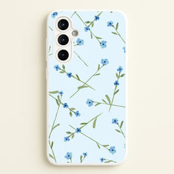 Baby Blue Floral Pattern Galaxy A54 Case