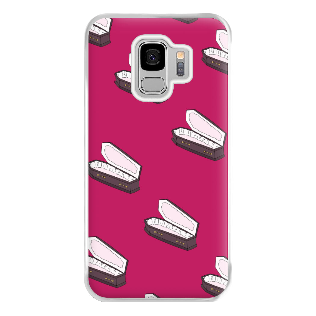 Bright Pink Coffin Pattern Galaxy S9 Case