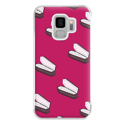 Bright Pink Coffin Pattern Galaxy S9 Case