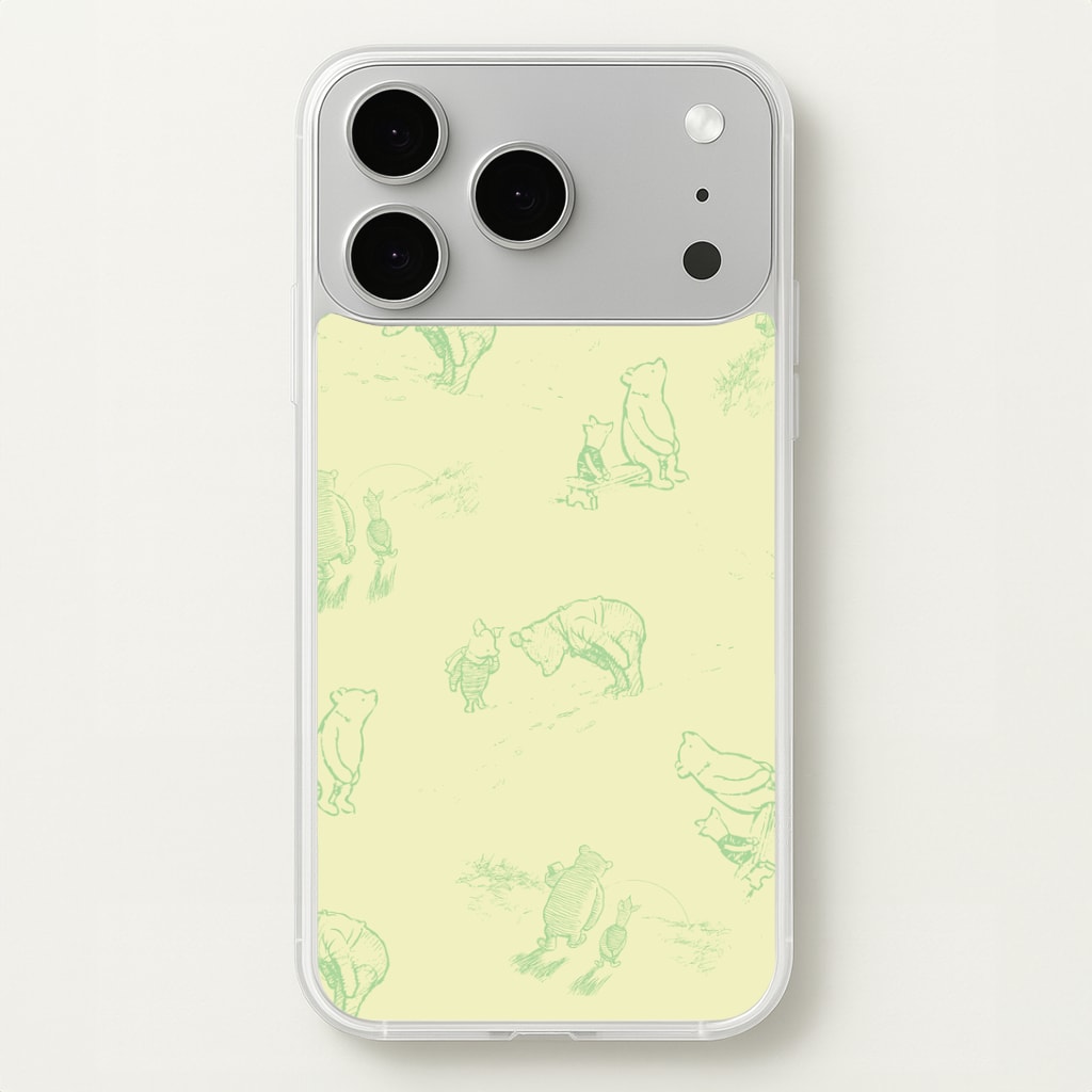 Sketched Winnie Pattern iPhone 17 Pro Case