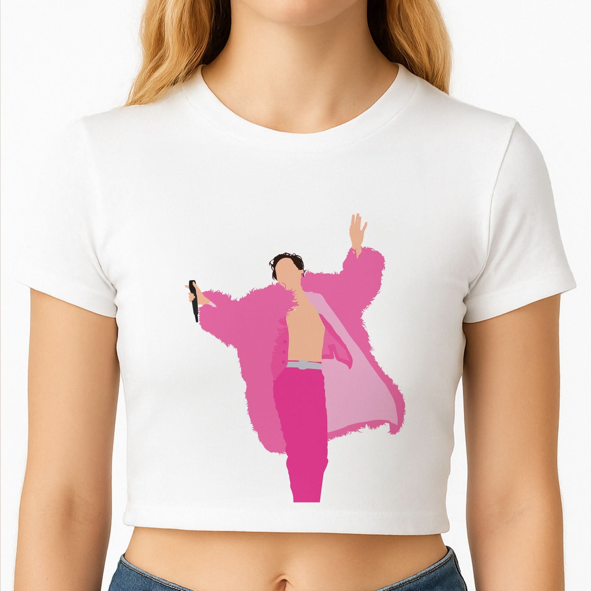 Harry Pink Coat  Crop Top