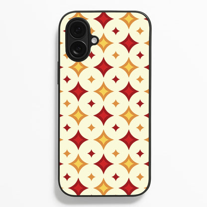 Geometric Christmas Stars Pattern iPhone 16 Plus Case