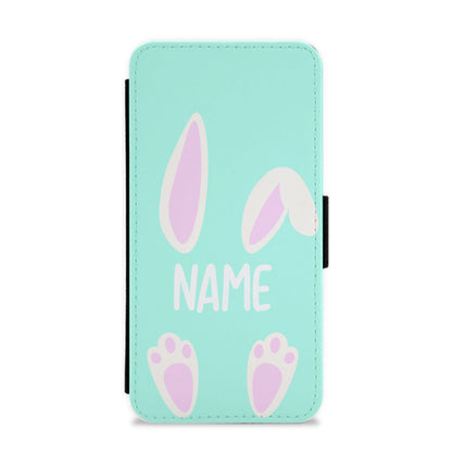 White Bunny Personalised Flip / Wallet Phone Case