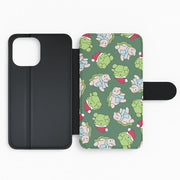 Grumpy Christmas Plushies Pattern Flip / Wallet Phone Case 2