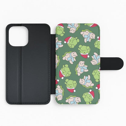 Grumpy Christmas Plushies Pattern Flip Phone Case