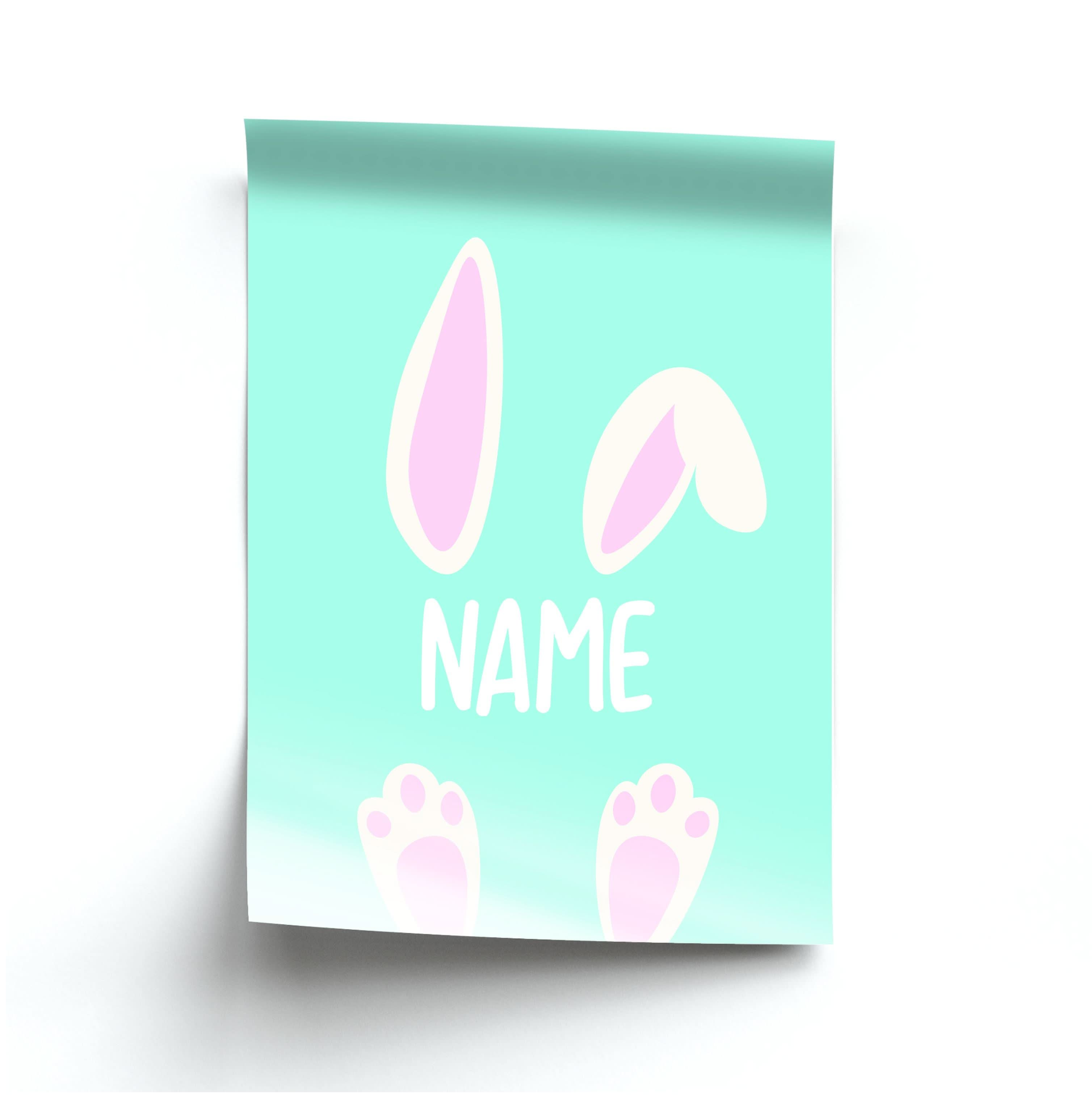 White Bunny Personalised Poster